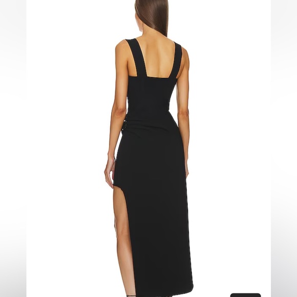 Herve Leger Black Milano Draped high low Gown - Picture 3 of 6